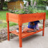 Фото #2 товара Stained Wooden Raised Garden Bed Planter Box with Shelf - 42 in
