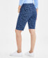Women's Printed Raw-Edge Bermuda Shorts, Created for Macy's