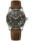 ფოტო #1 პროდუქტის Men's Swiss Automatic Spirit Zulu Time Brown Leather Strap Watch 42mm