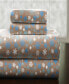 Фото #2 товара Cocoa Snowflakes Heavy Weight Cotton Flannel Sheet Set, Queen