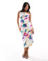 Фото #4 товара Vila Petite satin tie back midi dress in graphic blur print