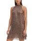 ფოტო #3 პროდუქტის Women's Metallic Crinkle Halter Float Dress