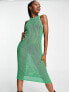 Фото #1 товара Monki sleeveless knit dress in bright green dress