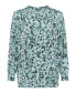 Women's Long Sleeve Abstract Floral Tunic Blouse