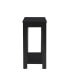 Black finish wooden chairside table with open shelf