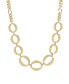 Фото #1 товара Gold-Tone Circle Marcasite Texture Link Necklace