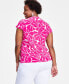 Фото #2 товара Plus Size Printed Lace-Up-Neck Top, Created for Macy's