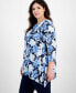 ფოტო #3 პროდუქტის Plus Size Linear Garden Jacquard Swing Tunic, Created for Macy's