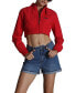 ფოტო #1 პროდუქტის Women's Mini Cropped Racer Jacket