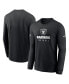Фото #1 товара Men's Black Las Vegas Raiders Sideline Performance Long Sleeve T-shirt