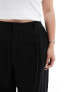 Фото #5 товара ASOS DESIGN Curve Wide leg dad trouser with linen in black