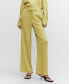 ფოტო #3 პროდუქტის Women's Satin Pleated Pants