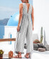 ფოტო #4 პროდუქტის Women's Striped Tassel Wide Leg Jumpsuit