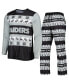 ფოტო #1 პროდუქტის Men's Black Las Vegas Raiders Team Ugly Pajama Set