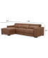 Nevio 115" 3-Pc. Leather Sectional with 1 Power Recliner, Headrests and Chaise, Created For Macy's