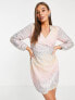 Forever New sequin drape mini dress in pastel ombre