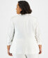 ფოტო #2 პროდუქტის Plus Size Scrunch-Sleeve Linen-Blend Open-Front Blazer, Created for Macy's