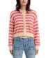 Women's Cat Fuzzy Drop-Shoulder Cropped Cardigan