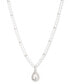 ფოტო #1 პროდუქტის Silver-Tone White Imitation Pearl Pendant Necklace, 16" + 3" extender