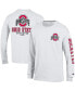 Фото #1 товара Men's White Ohio State Buckeyes Team Stack 3-Hit Long Sleeve T-shirt