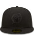 Фото #3 товара Men's Miami Dolphins Black on Black Alternate Logo 59FIFTY Fitted Hat