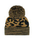 Men's and Women's Leopard Dallas Mavericks Rosette Cuffed Knit Hat with Pom