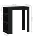 Фото #2 товара Bar Table with Storage Rack Black 40.2"x19.7"x40.7" Engineered Wood