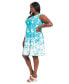 Фото #1 товара Plus Size Scuba-Crepe Floral-Print Fit & Flare Dress