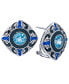 ფოტო #3 პროდუქტის Swiss Blue Topaz (2 3/4 ct.t.w) and Enamel Earrings in Sterling Silver