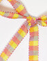 DesignB London pack of 2 summer tartan ribbon hair bows