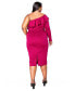 ფოტო #2 პროდუქტის Plus Size Val Ruffled Bodycon Dress