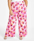 ფოტო #1 პროდუქტის Trendy Plus Size Printed Textured Wide-Leg Pants, Created for Macy's