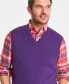 Men's Solid V-Neck Sweater Vest, Created for Macy's