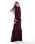 Фото #2 товара Daska exclusive jersey maxi dress with drape detail in deep fig