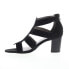 Фото #3 товара David Tate Francis Womens Black Narrow Nubuck Zipper Strap Heels Shoes