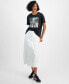 Фото #1 товара Woman's Lace-Trim Midi Skirt, Created for Macy's