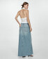 ფოტო #5 პროდუქტის Women's Frayed Hem Detail Denim Skirt