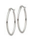ფოტო #2 პროდუქტის Stainless Steel Polished Oval Hoop Earrings