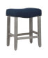 Фото #2 товара 24" Upholstered Saddle Seat Counter Stool (Set of 2)