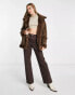 Фото #3 товара NA-KD bonded aviator jacket in brown