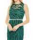 ფოტო #4 პროდუქტის Women's Embellished Sleeveless Illusion High Neck Dress