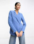 Фото #1 товара Vila – Eleganter Blazer in Blau mit asymmetrischem Verschluss, Kombiteil