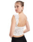 Фото #4 товара Pull&Bear backless lace top in ecru