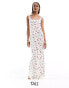 Фото #1 товара ONLY Tall linen mix maxi dress in cherry print