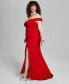 ფოტო #3 პროდუქტის Juniors' Off-The-Shoulder Lace-Up Gown, Created for Macy's