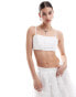 Dream Sister Jane Bridal floral embellished bralet co-ord in ivory