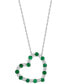 ფოტო #1 პროდუქტის EFFY® Sapphire & Diamond (1/20 ct. t.w.) Open Heart 18" Pendant Necklace in Sterling Silver (Also available in Ruby and Emerald)
