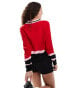 Фото #4 товара COLLUSION v neck knitted top in red