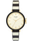 ფოტო #1 პროდუქტის Women's Park Row Black & Ivory Striped Silicone Strap Watch 34mm KSW1313