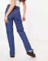 Фото #4 товара Mango mid rise wide leg jeans in mid blue